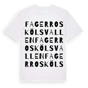 Fagerroskölsvallen ordlek t-shirt – ekologisk bomull t-shirt från Pinshirt