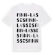 White t-shirt med Finn-Lasses ordlek t-shirt