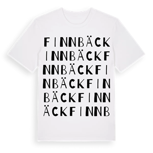 Finnbäck ordlek t-shirt – ekologisk bomull t-shirt från Pinshirt