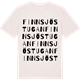 Vintage White t-shirt med Finnsjöstugan ordlek t-shirt
