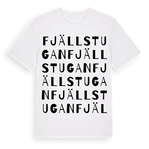 Fjällstugan ordlek t-shirt – ekologisk bomull t-shirt från Pinshirt