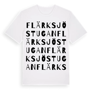 Flärksjöstugan ordlek t-shirt – ekologisk bomull t-shirt från Pinshirt