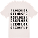 Vintage White t-shirt med Florsberg ordlek t-shirt