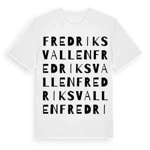 Fredriksvallen ordlek t-shirt – ekologisk bomull t-shirt från Pinshirt