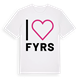White t-shirt med Jag älskar Fyrs t-shirt stort tryck
