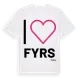 White t-shirt med Jag älskar Fyrs t-shirt stort tryck