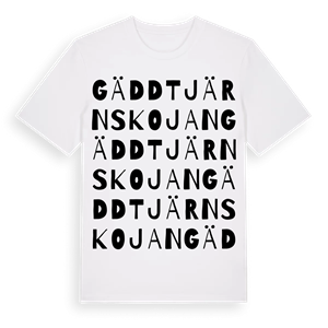 Gäddtjärnskojan ordlek t-shirt – ekologisk bomull t-shirt från Pinshirt