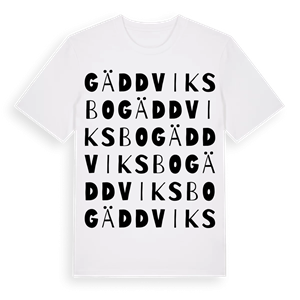 Gäddviksbo ordlek t-shirt – ekologisk bomull t-shirt från Pinshirt