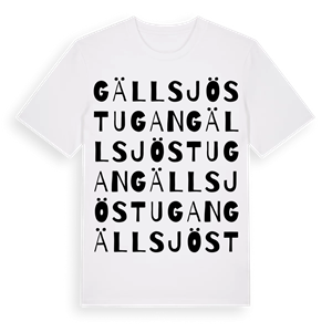 Gällsjöstugan ordlek t-shirt – ekologisk bomull t-shirt från Pinshirt