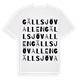 White t-shirt med Gällsjövallen ordlek t-shirt