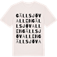 Vintage White t-shirt med Gällsjövallen ordlek t-shirt