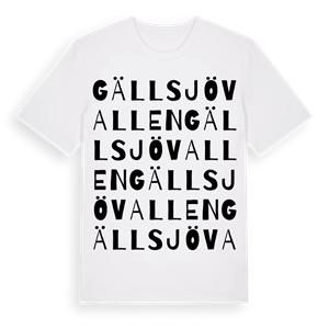 Gällsjövallen ordlek t-shirt – ekologisk bomull t-shirt från Pinshirt