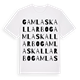 White t-shirt med Gamla Skallarbo ordlek t-shirt