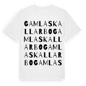 Gamla Skallarbo ordlek t-shirt – ekologisk bomull t-shirt från Pinshirt
