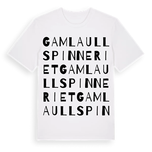Gamla ullspinneriet ordlek t-shirt – ekologisk bomull t-shirt från Pinshirt