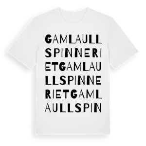 Gamla Ullspinneriet ordlek t-shirt – ekologisk bomull t-shirt från Pinshirt