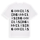 White t-shirt med Gammelåsen ordlek t-shirt