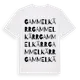 White t-shirt med Gammelkärr ordlek t-shirt