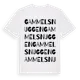 White t-shirt med Gammelsnuggen ordlek t-shirt