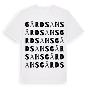 Gårdsans ordlek t-shirt – ekologisk bomull t-shirt från Pinshirt