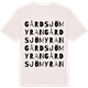 Vintage White t-shirt med Gårdsjömyran ordlek t-shirt