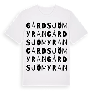 Gårdsjömyran ordlek t-shirt – ekologisk bomull t-shirt från Pinshirt