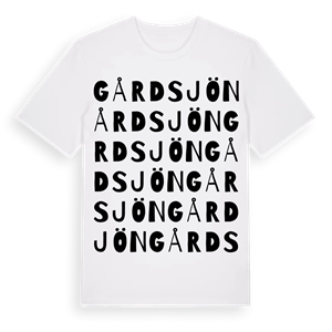 Gårdsjön ordlek t-shirt – ekologisk bomull t-shirt från Pinshirt