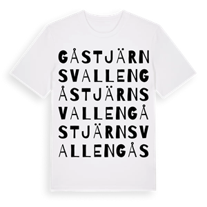Gåstjärnsvallen ordlek t-shirt – ekologisk bomull t-shirt från Pinshirt