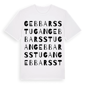 Gebbarsstugan ordlek t-shirt – ekologisk bomull t-shirt från Pinshirt