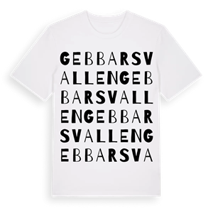 Gebbarsvallen ordlek t-shirt – ekologisk bomull t-shirt från Pinshirt