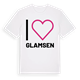 White t-shirt med Jag älskar Glamsen t-shirt stort tryck