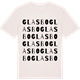 Vintage White t-shirt med Glasbo ordlek t-shirt