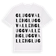White t-shirt med Gluggvallen ordlek t-shirt