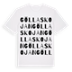 White t-shirt med Göllaskojan ordlek t-shirt