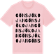 Pink Cotton t-shirt med Gönsjökojan ordlek t-shirt
