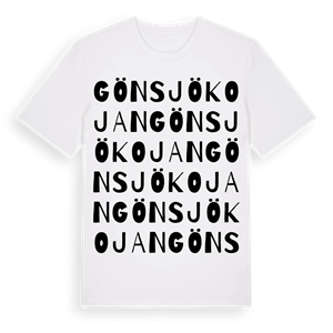 Gönsjökojan ordlek t-shirt – ekologisk bomull t-shirt från Pinshirt