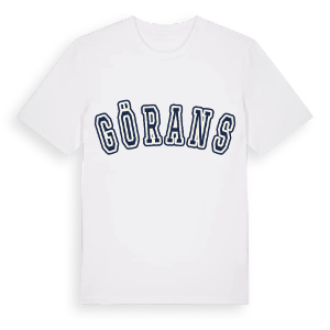 Görans college t-shirt – ekologisk bomull t-shirt från Pinshirt