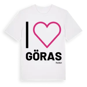 Jag älskar Göras t-shirt stort tryck – ekologisk bomull t-shirt från Pinshirt