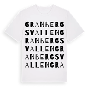 Granbergsvallen ordlek t-shirt – ekologisk bomull t-shirt från Pinshirt