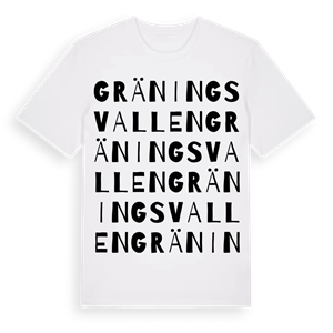 Gräningsvallen ordlek t-shirt – ekologisk bomull t-shirt från Pinshirt