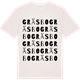Vintage White t-shirt med Gräsbo ordlek t-shirt