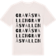 Vintage White t-shirt med Gravåsvallen ordlek t-shirt