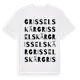 White t-shirt med Grisselskär ordlek t-shirt