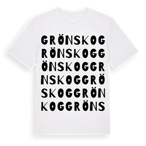 Grönskog ordlek t-shirt – ekologisk bomull t-shirt från Pinshirt