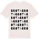 Vintage White t-shirt med Grota ordlek t-shirt