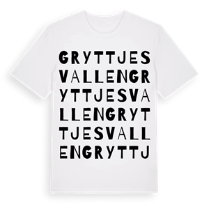 Gryttjesvallen ordlek t-shirt – ekologisk bomull t-shirt från Pinshirt