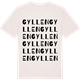 Vintage White t-shirt med Gyllen ordlek t-shirt