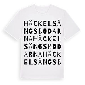 Häckelsängsbodarna ordlek t-shirt – ekologisk bomull t-shirt från Pinshirt