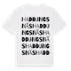 White t-shirt med Haddungsnäs ordlek t-shirt