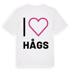 Jag älskar Hågs t-shirt stort tryck – ekologisk bomull t-shirt från Pinshirt